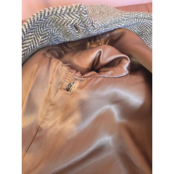 Vintage Pendleton Tweed Wool Trench Coat Womens Size Medium 1950/60 3/4th sleeve - Picture 9 of 10